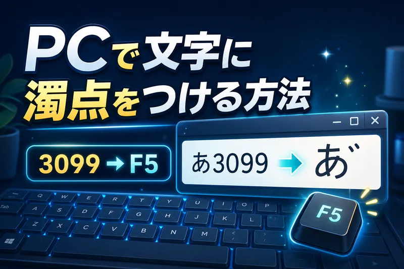 PCで文字に濁点をつける方法｜Windowsで「3099→F5」