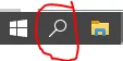 Windows 10 のタスクバーにある検索マーク